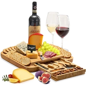 Bamboo Wood Charcuterie Board Set