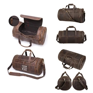 Genuine Crazy Horse Leather Men's Travel Bag