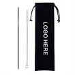 Reusable Stainless Steel Straw Suit with Velvet Pouch | https://www.bestnamebadges.com