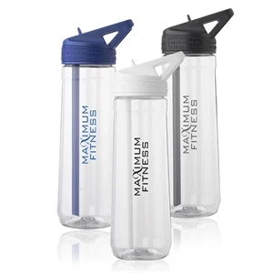 30 oz. Fitness Plastic Water Bottle with Sip Straw | https://www.bestnamebadges.com