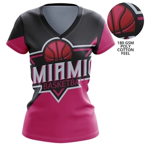 Women's 180 GSM Jersey Knit Cotton Feel V-Neck T-Shirt | https://www.bestnamebadges.com