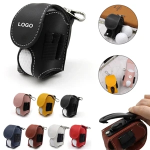 Leather Portable Golf Ball Holder Bag