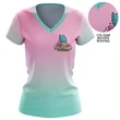 Women's 125 GSM Woven Roving Performance  V-Neck T-Shirt | https://www.bestnamebadges.com
