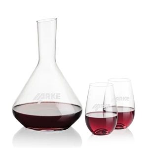 Terrassa Carafe & Boston Stemless Wine | https://www.bestnamebadges.com