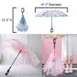 MOQ 30 Creative Transparent Sakura Reverse Umbrella | https://www.bestnamebadges.com