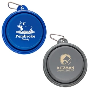 Feed N Go Collapsible Pet Bowl with Carabiner | https://www.bestnamebadges.com