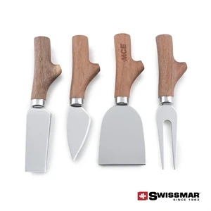 Swissmar® Acacia Handle Cheese Knife Set - 4pc | https://www.bestnamebadges.com