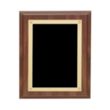 Walnut Finish Plaque w/Rosettes | https://www.bestnamebadges.com