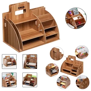 Wooden Multifunctional Desktop Organizer