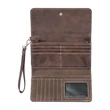 Rustic/Silver Leatherette Wallet with Strap | https://www.bestnamebadges.com