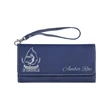 Blue/Silver Leatherette Wallet with Strap | https://www.bestnamebadges.com