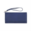 Blue/Silver Leatherette Wallet with Strap | https://www.bestnamebadges.com