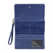 Blue/Silver Leatherette Wallet with Strap | https://www.bestnamebadges.com