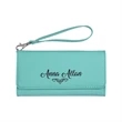Teal Leatherette Wallet with Strap | https://www.bestnamebadges.com