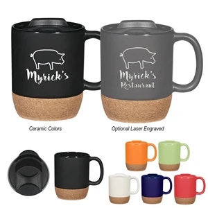 14 Oz. Cork Base Ceramic Mug | https://www.bestnamebadges.com