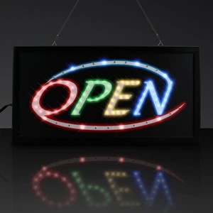 LED OPEN Sign, Plug-In Moving Lights