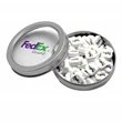 Candy Window Tin Short Round with Printed Mints | https://www.bestnamebadges.com