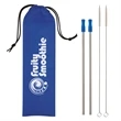 2-Pack Stainless Steel Straw Kit | https://www.bestnamebadges.com