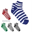 Fuzzy Stripe Socks | https://www.bestnamebadges.com