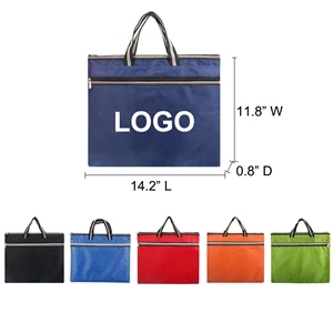 Double-Layer Oxford Zipper Business Briefcase Document Bag