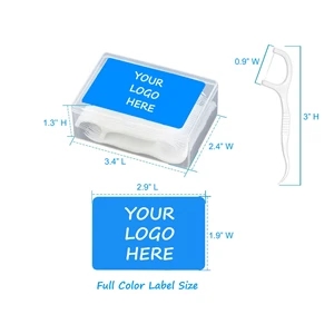 Dental Floss Picks Toothpicks 50 pcs w/ Portable Case