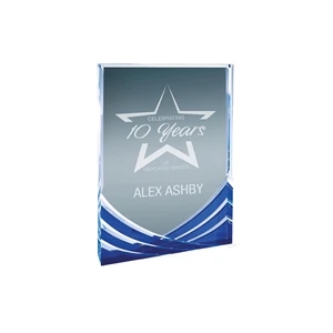 6" x 8" Blue Rectangle Soaring Acrylic Award