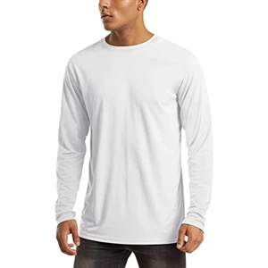 Men's Sunproof SPF 50+ Blank Long Sleeve T-Shirt | https://www.bestnamebadges.com