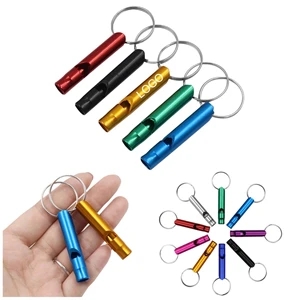 Outdoor Survival Aluminum Emergency Whistle With Keychain