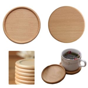 MOQ 50 Simple Natural Wooden Round Coaster