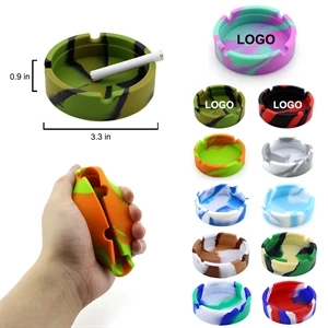 Unbreakable Silicone Round Camouflage Ashtray