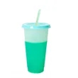 Reusable Color Changing Plastic Cups W/Lid And Straws | https://www.bestnamebadges.com