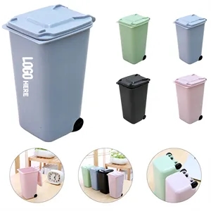 Mini Trash Can with Lid Pen Holder