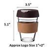 Reusable Glass Coffee Cup with Cork Sleeve | https://www.bestnamebadges.com