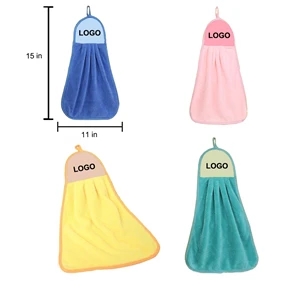 Hanging Soft Coral Velvet Hand Towel for Kitchen/Bathroom