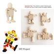 MOQ 100 Mini Cute Wood Robot for DIY Projects | https://www.bestnamebadges.com