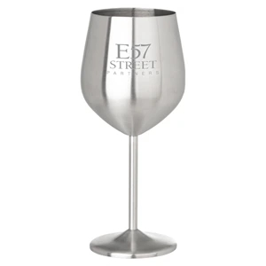 18 oz. Stainless Steel Stemmed Wine Glass | https://www.bestnamebadges.com