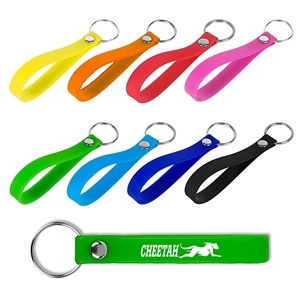 1/2" Silicone Wristband Keychain (Screen Printed)