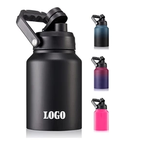 64OZ. Insulated Water Bottle Jug with Handle | https://www.bestnamebadges.com