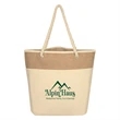 Burlap Rope Tote Bag | https://www.bestnamebadges.com