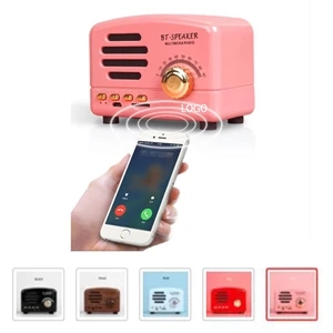 Retro Portable Bluetooth Speaker With Radio | https://www.bestnamebadges.com