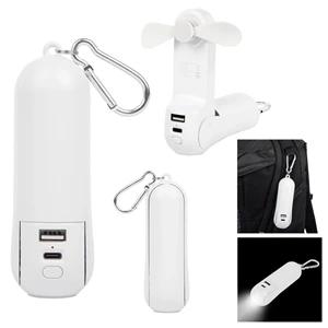 Rechargeable Power Bank With Fan & Flashlight | https://www.bestnamebadges.com