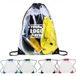 Clear Large PVC Drawstring Backpack Bag for Sport | https://www.bestnamebadges.com