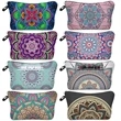 Toiletry Travel Cosmetic Bag with Mandala Flowers | https://www.bestnamebadges.com