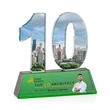 Milestone Optical VividPrint™ Award - Green | https://www.bestnamebadges.com
