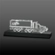 Crystal 18 Wheeler on Base 3D - Black | https://www.bestnamebadges.com