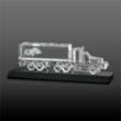 Crystal 18 Wheeler on Base 3D - Black | https://www.bestnamebadges.com