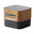 Mini Bamboo Square Portable Speaker | https://www.bestnamebadges.com