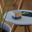 Mini Bamboo Square Portable Speaker | https://www.bestnamebadges.com