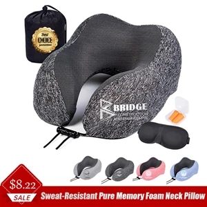 Sweat-Resistant and Washable Pure Memory Foam Neck Pillow | https://www.bestnamebadges.com