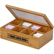 Natural Wooden Tea Box | https://www.bestnamebadges.com